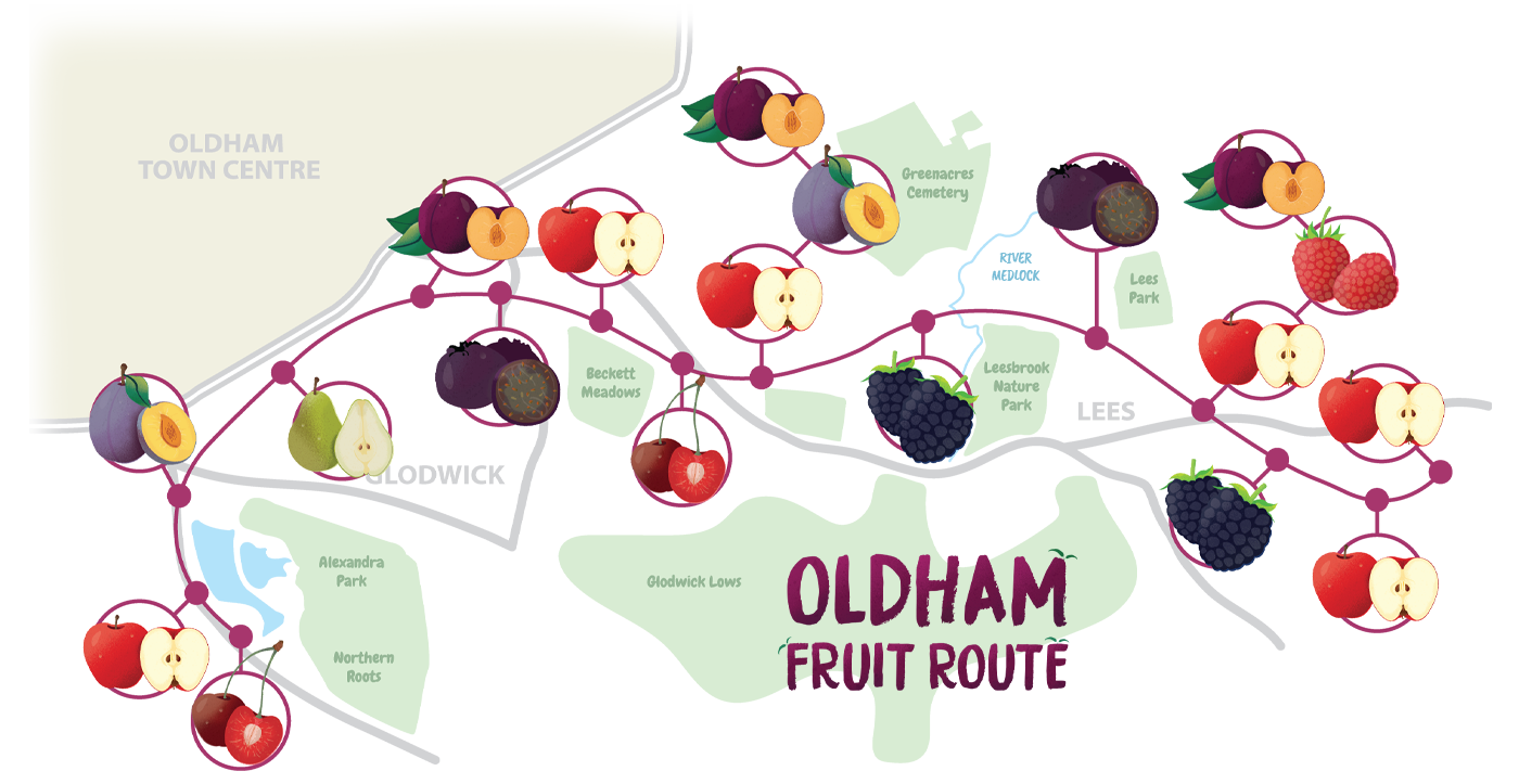 Oldham Fruit Route - The route Oldham Fruit Route - The route